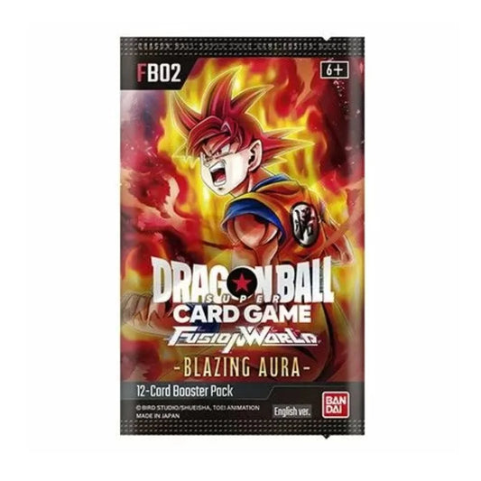 Paquete de refuerzo BLAZING AURA del juego de cartas Dragon Ball Super Fusion World FB02